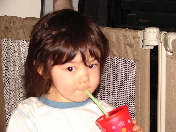 Finally drinks from a straw! Photo