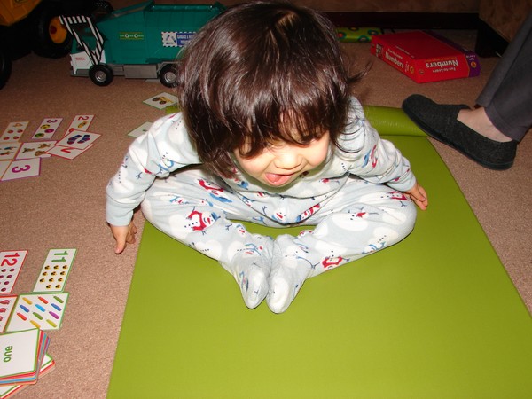 Aiden doing Pilates! Photo