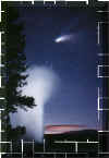 Comet Hale-Bopp over Old Faithful - Yellowstone National Park