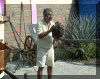 Our guided tour starts here - this guide shows us the plant, which is the AGAVE plant from which Tequila is made.